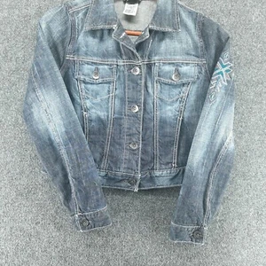 CRUEL Damen Mädchen Cropped Denim Jeansjacke Distressed Faded Größe Small - Bild 1 von 9
