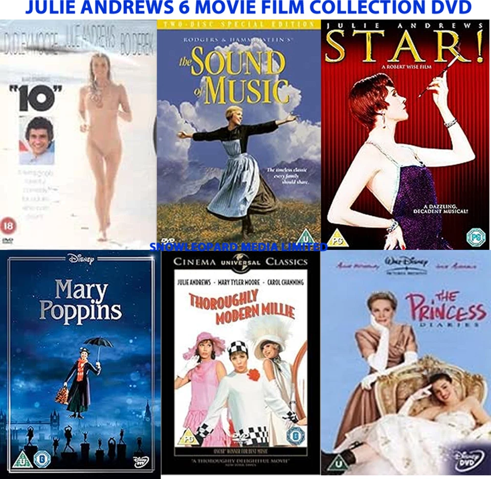 JULIE ANDREWS 6 MOVIE FILM COLLECTION DVD Mary Poppins 10 Sound of Music Star UK - Image 1 of 1