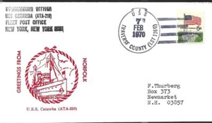 CATAWBA (ATA-210) 7 Feb 1970 Greetings from Norfolk Nicholson Cachet - Picture 1 of 1