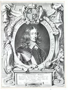 1656 Ferdinand Maria Kurfürst von Bayern Kupfer-Portrait von de Jode van Hulle - Bild 1 von 1