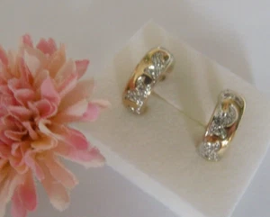 Pierre Lang schöne vergoldete Ohrstecker ca. 1,8 cm gut erhalten Steine klar - Bild 1 von 2