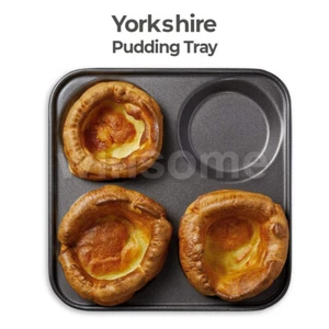 Yorkshire Pudding Baking Tray 4 Cup Non-Stick Cupcake Bakeware Oven Roasting Tin - Picture 1 of 9