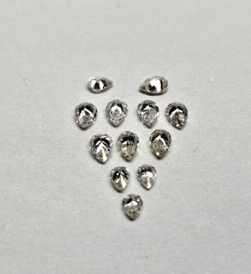 GENUINE, NATURAL PEAR SHAPED DIAMONDS! 12 STONES 1.82CT  t.w. - Image 1 of 4