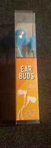 Ear Buds New In Package Blue 3.5mm Jack 48inch Cord Tangle Free - Picture 1 of 3