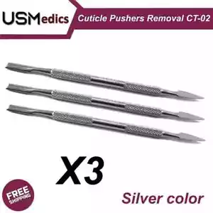 Cuticle Nail Pusher CT-02 Manicure Pedicure Chiropody Hygiene Instruments 3 pcs - Picture 1 of 6