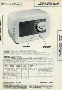 Vintage Sam's Photofact/Schematic Folder General Elec Model #s YRB-60-1, 2, 12 SFF67 - Bild 1 von 1