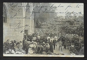 1678-LOURDES -La Prière aux Piscines (Envoyé au Mexique en 1908) - Picture 1 of 2