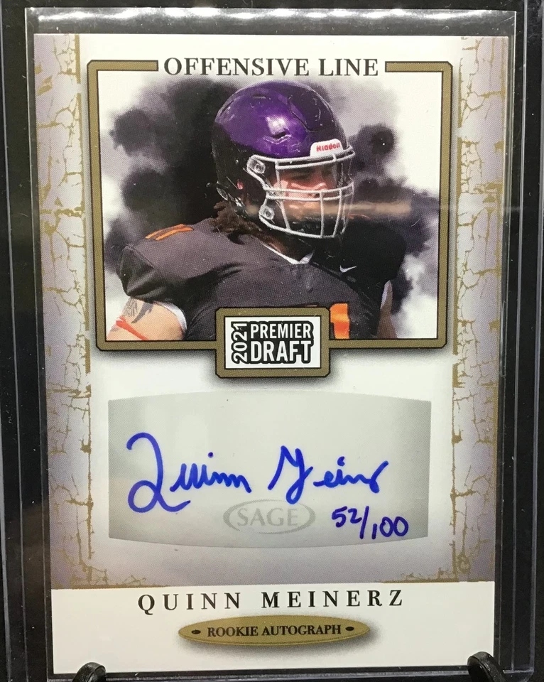 2021 SAGE Hit Gold Autograph Quinn Meinerz 52/100 Broncos - Image 1 of 1