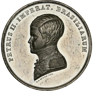 Brasilien - 1841 Pedro II White Metal "Coronation" Medal - NGC MS63PL - RARE ISSUE! - Bild 1 von 4