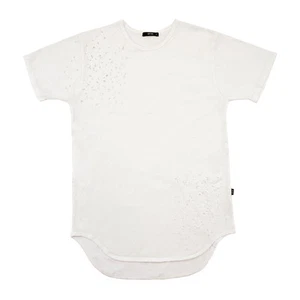 EPTM Long Extended Men's Shattered Glass White Short Sleeve T Shirt - Size S~2XL - Picture 1 of 2