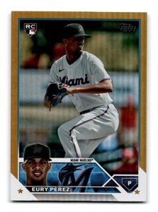 2023 Topps Update Baseball Card #US139 - Eury Perez Rookie RC (Gold Foil)