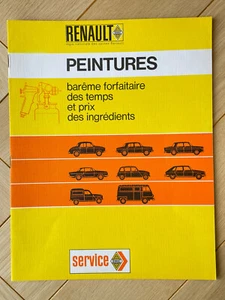 Manuel Service Renault Peintures Barème forfaitaire des temps et prix - Voiture - Picture 1 of 3