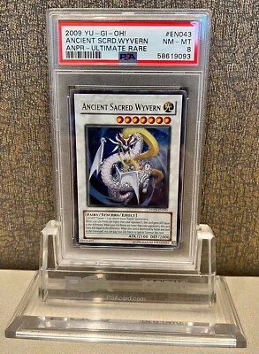 2009 YU-GI-OH! Ancient Sacred Wyvern #EN043 ANPR Ultimate Rare PSA 8 NM-MT - Image 1 of 2