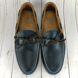 Sperry Gold Cup Loafers Driver Shoes Handcrafted In Maine Blue Leather Men Sz 13 - Picture 1 of 10