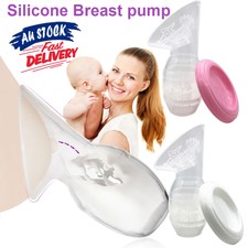 Manual Breast Pump Silicone Baby Breastfeeding Milk Saver Suction Bottle Mom