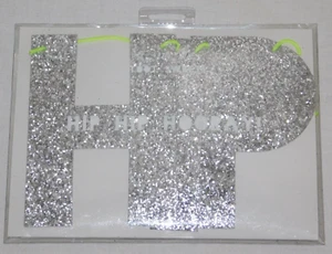 Meri Meri HIP HIP HOORAY! 14 Fuß lang Silber Glitzer Girlande Party Banner - Bild 1 von 2