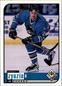 1998-99 UD Choice Preview Sharks Hockey Card #179 Andrei Zyuzin