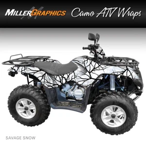 Camo ATV Wrap "Savage Snow" 3M Vinyl Graphic Kit for ATV 4 Wheeler - Picture 1 of 1