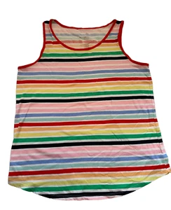 SO Favorite Tank Top Rainbow Striped Big Girls size 16 - Picture 1 of 3