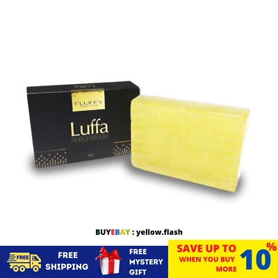 80g FLUFFY LUFFA Body Scrub Soap REMOVE DIRT Dark Spots Dead Skin Cells - Image 1 of 4
