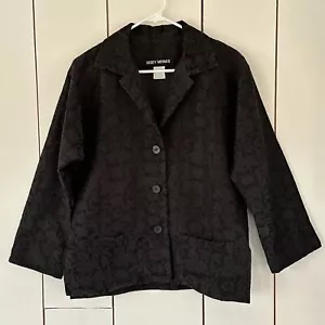 Giacca nera Issey Miyake vintage anni 90 stampa jacquard fiori e demoni taglia 3 avanguardia - Foto 1 di 14