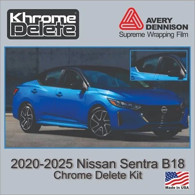 Chrome Delete Vinyl Overlay fitting the 2020-2025 Nissan Sentra (B18) - Image 1 of 4