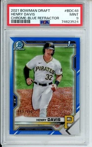 2021 Bowman Draft Henry Davis Blue Refractor #'d 095/150 PSA 9 - Picture 1 of 2