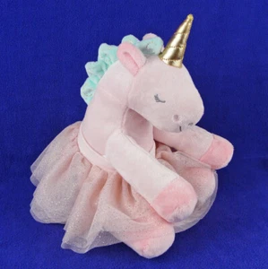 Baby Aspen Unicorn Rosie Pink Plush Ballerina Tutu Sleepy Eyes 10 Inch - Picture 1 of 10