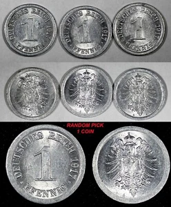 Germany-Empire Aluminum 1917 A 1 Pfennig WWI RANDOM PICK (1 Coin) (26 871) - Picture 1 of 7