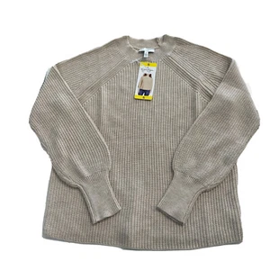 Jessica Simpson Damen Rollkragenpullover mit geripptem Bündchen Creme Small NEU S - Bild 1 von 15