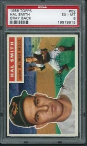 1956 Topps # 62 Hal Smith Gray Back PSA 6 - Picture 1 of 1