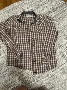 Cody James Boys' Small Pearl Snap Plaid Western Long Sleeve Shirt - Picture 1 of 6