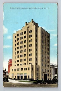 Macon GA-Georgia, The Bankers Insurance Building, Antique, Vintage Postcard - Picture 1 of 2