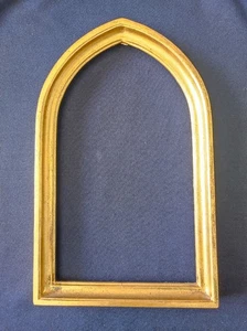 cadre style gothique bois doré feuillure 28 cm x 16 cm old frame gravure tableau - Picture 1 of 9