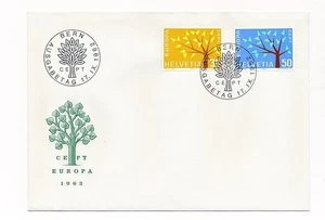 D90042 Europa CEPT 1962 Trees FDC Switzerland - Picture 1 of 1