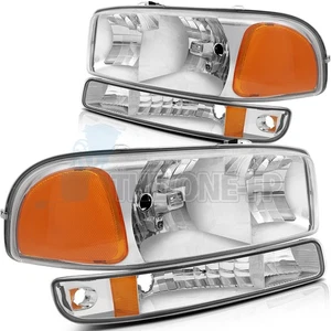 Headlights Assembly Fits 2000-2006 GMC Sierra Yukon Driver and Passenger Sides - Foto 1 di 8