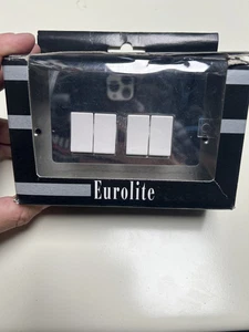 Eurolite Polished Chrome 4 gang switch CLEARANCE STOCK - Picture 1 of 2