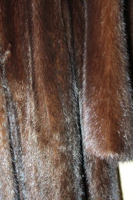 Casaco de vison vintage longo Bullocks Paris tamanho XS/luxo marrom profundo rico, 2 bolsas - Imagem 1 de 4