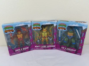 TMNT X Godzilla Playmates Leonardo Michelangelo Raphael Kaiju NEW FULL SET OF 3 - Picture 1 of 10