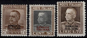 1928 SOMALIA SERIE EFFIGIE VITTORIO EMANUELE III SOPRASTAMPATI 3 V. MNH MF79755 - Imagen 1 de 2