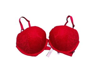 Victoria Secret Red Lace 34DDD Push Up Bra! New with tags! - Picture 1 of 5