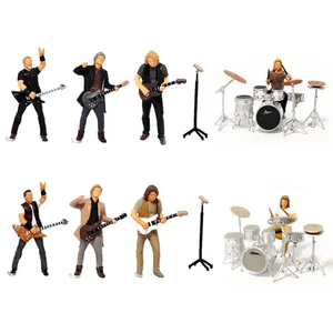 Figuras de música rock miniatura 1/64 resina soporte de guitarra banda de batería percusión diorama - Imagen 1 de 29