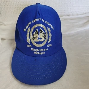 Gladwin County Michigan Ice Festival 25 Years HAT souvenir blue silver glitter - Picture 1 of 8