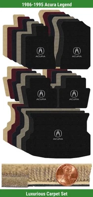 Custom Luxe Carpet Mat Set for 1986-1995 Acura Legend w/Logo (5 pieces) #1Q - Image 1 of 4