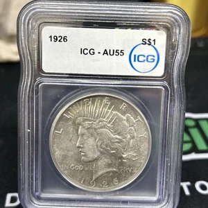 1926 $ PEACE DOLLAR ICG AU55 "BETTER DATE" - Bild 1 von 5