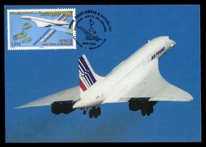 SAINT-PIERRE-ET-MIQUELON 2025 Carte Maximum Survol archipel Concorde plane avion - Imagen 1 de 2