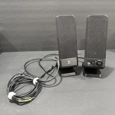 Logitech R-10 Model S-0152A1 10-inch Multimedia Computer Speaker Set. WORKS 9" H - Image 1 of 4