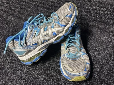 ASICS Nimbus 16 taglia 7,5 blu e verde e bianco in buone condizioni qualche segno di usura - Immagine 1 di 4