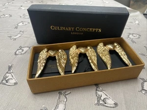 Culinary Concepts Angel Wing with Heart Candle Pins Set of Three - Gold Finish - Picture 1 of 2