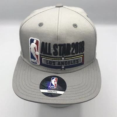 2018 LOS ANGELES ALL STAR NBA SnapBack Hat Gray Youth Hologram New - Image 1 of 4